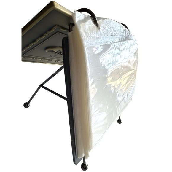 Burnes Of Boston Pewter Baby Frame Metal Stand Flip Page 2002 Baby Shoes Vintage - Picture 2 of 8